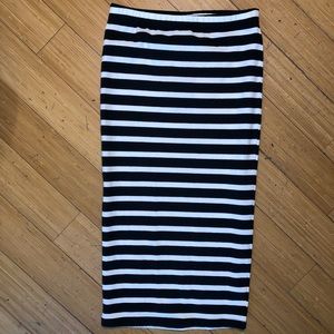 Express Striped Pencil Skirt